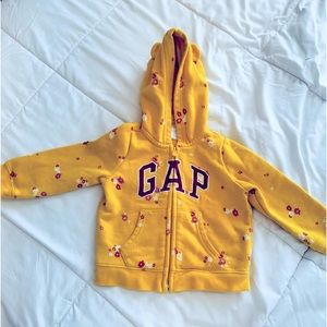 BabyGap Logo Print Zip Hoodie with bear ears.